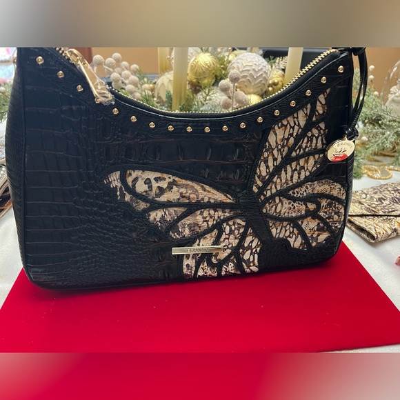Brahmin Handbags - Brahmin Black and Tan Butterfly Shoulder Bag